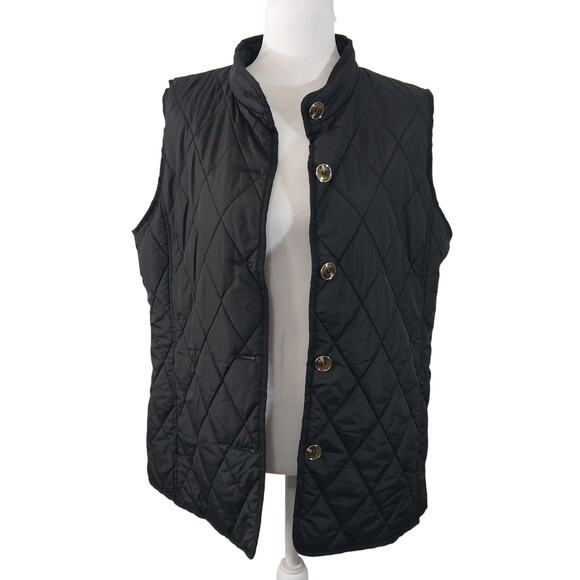 KENNETH COLE! AWESOME SLEEK BLACK QUILTED THERMAL OVERSIZED VEST! SZ L - Picture 3 of 10